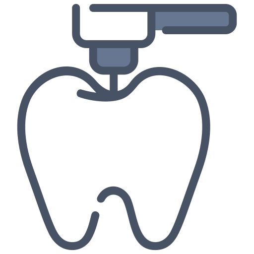 Tooth being drilled into